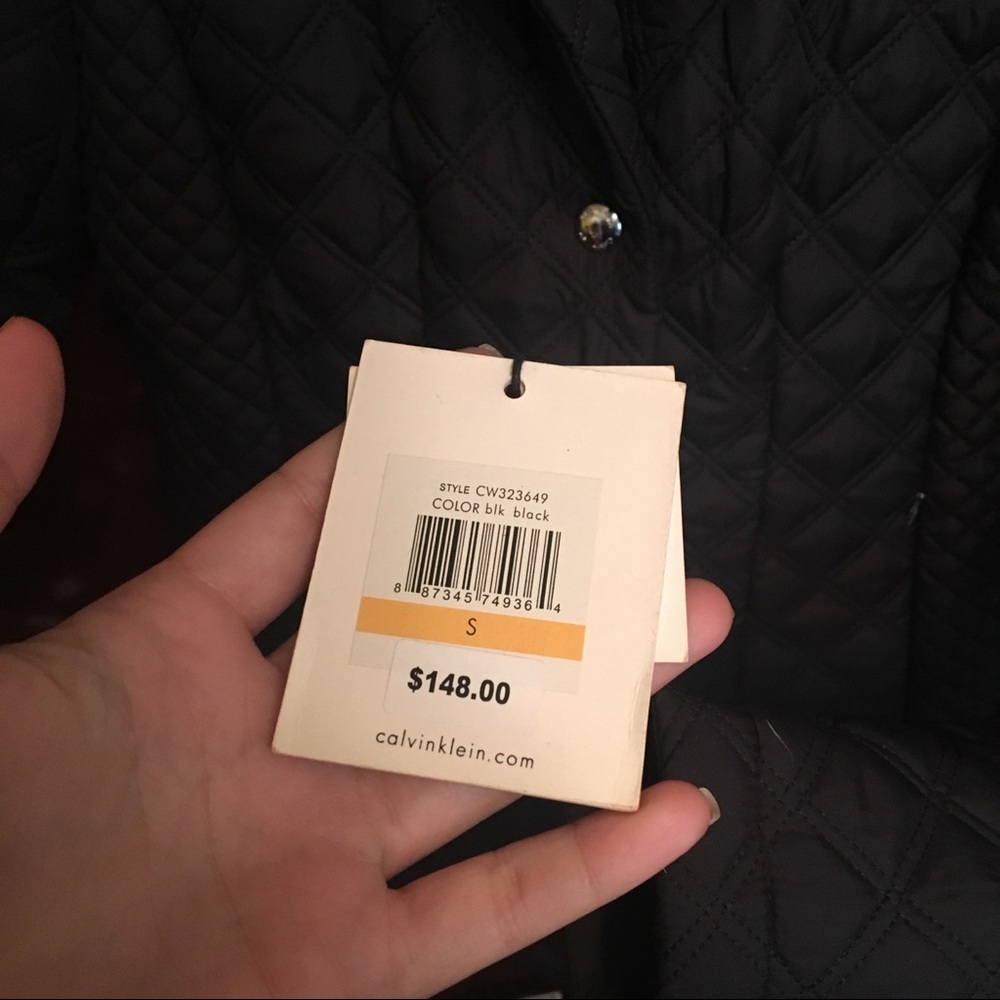 *sold* Calvin Klein Black Quilt Jacket S - Picture 4 of 6